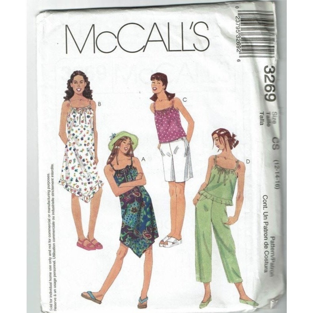 McCall's‎ Sewing Pattern 3269 Dress Top Shirt Pants Shorts Girls Size 12-16